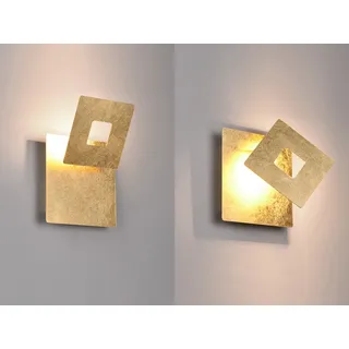 2er SET LED Wohnzimmer Wandleuchten innen mit indirekter Beleuchtung Gold, 18cm