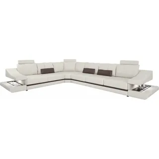 Sofas Design Ecksofa L-Form Möbel Bett Funktionen Textil Leder Schlafsofa Sofas - Weiß