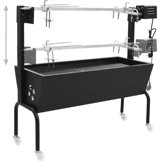 vidaXL BBQ Rotisserie Edelstahl schwarz