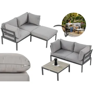 beautysofa Santorini Loungeset hellgrau