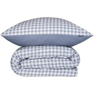 SCHIESSER Vichy kariert Baumwolle Hellblau 135 x 200 cm + 80 x 80 cm