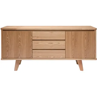 Skandinavisches Sideboard aus Esche mit Türen und Schubladen 160 cm FIFTIES