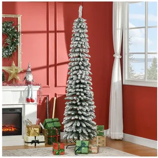 Homcom Künstlicher Weihnachtsbaum 210 cm Grün/Weiß