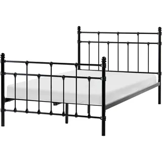 Beliani Bett mit Lattenrost 120/200 cm Schwarz Metall , 120x200 cm , Schlafzimmer, Betten, Metallbetten