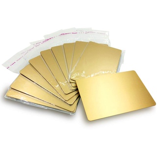 ebamaz Metall Business Visitenkarten aus Eloxiertes Aluminium Legierung 86 x 54 x 0,8 mm (Gold, Blanko, 10 Stück)