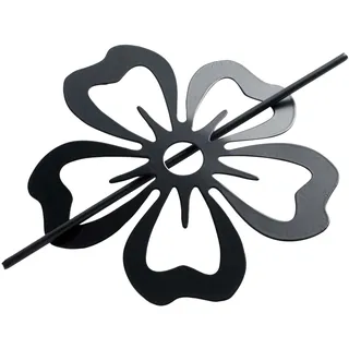 Douceur d'Intérieur, Raffhalter Brosche (Durchmesser 15 cm) Petaly schwarz, Metall bemalt