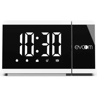 Evoom Modernes Digitalradio mit Weckerfunktion, Weiß, Rechteckiges Gehäuse - Weiß
