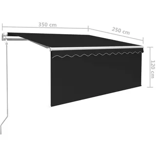 vidaXL Markise 350 x 250 cm anthrazit
