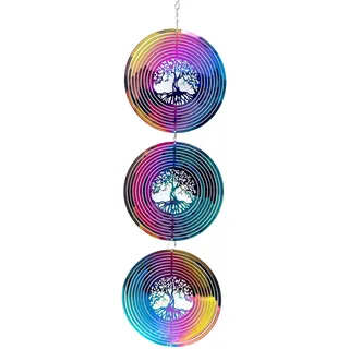 TFANUO 3 pcs Edelstahl Windspiel 3D H?ngende Wind Spinner 10cm Leicht Drehendes Kinetic Windmobile Fenster- und Garten-Dekoration