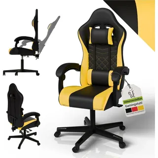 Juskys HyperSeat Kunstleder Schwarz/Gelb