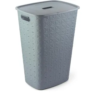 Curver Softex Wäschekorb, 56 l, 70% recyceltes Material, langlebig, leicht, Blaugrün