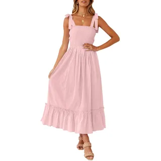 ZESICA Damen Spaghetti A Line Maxikleid Casual