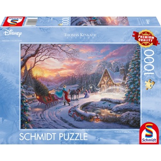 Schmidt Spiele 58035 Disney, Cinderella Bringing Home for Christmas, 1000 Teile Puzzle