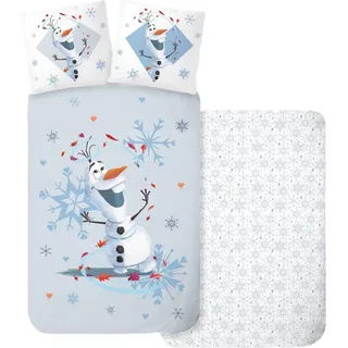 Disney Eiskönigin Olaf Kinder Bettwäsche 100x135cm - Hellblau
