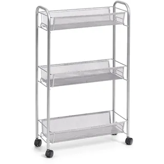 Zeller Rollwagen Mesh 3-lagig 70,5 cm x 17 cm x 44 cm Silber