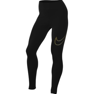 Nike Damen Hose W NSW Pe Shine Hr Tght, Black, FB8766-010, S