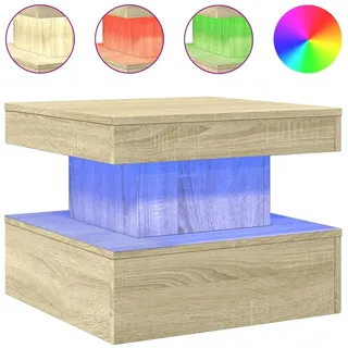 vidaXL Couchtisch mit LED-Leuchten Sonoma-Eiche 50x50x40 cm