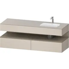 Duravit Qatego Einbauwaschtisch mit Konsolenwaschtischunterbau, 1600x550x600mm, Nische Eiche Terra, Becken rechts, QA4796035, Farbe: Taupe Matt