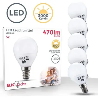 B.K.Licht LED Leuchtmittel 50-LMF-007-05 5W E14 warmweiß 5 St.