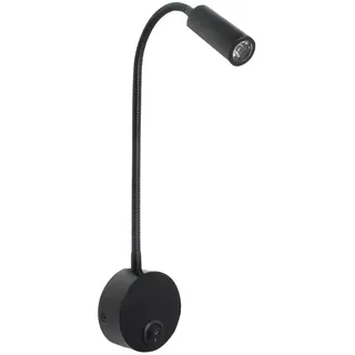 HVZUM LED 3W 3000K Wand leselampe wandleuchte innen wand deko Lamp,Flexibler Schwanenhals 360° Drehbar wandlampe mit schalter (Schwarz)