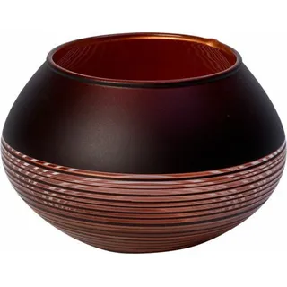 Villeroy & Boch Teelichthalter Manufacture Swirl Glas Schwarz/Bronze