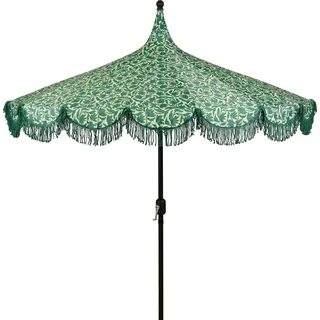 Mica Decorations Kelly Sonnenschirm mit Tragetasche - Stockschirm 238 x Ø235 cm - Garten oder Balkon Sonnenschutz - Polyester, Stahl - Dunkelgrün - dunkelgrün