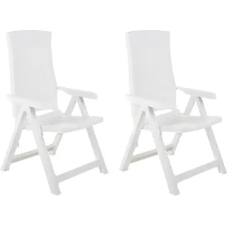 vidaXL Verstellbare Gartenstühle 67 x 59 x 109 cm weiß 2 St.