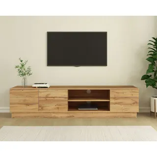 OTTO home Angers Lowboard 200 cm Beige Holzwerkstoff