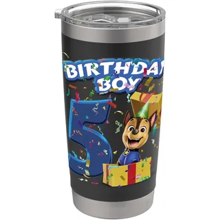 Offizielles Paw Patrol Chase Birthday Boy Age 5 Doppelwandiger Edelstahl-Thermobecher