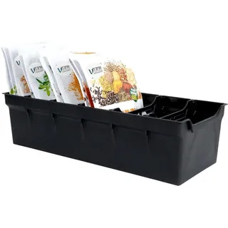 Vilde Küchenorganizer Gewürzbehälter Aufbewahrungbox für Gewürztüten schwarz 30x13x8 cm