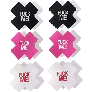 Creamlin 6 Paare Nippelabdeckung Pasteten Corss Nippelabdeckung Krankenschwester Aufkleber auf BH Brustpasteten Einwegpasteten-Set