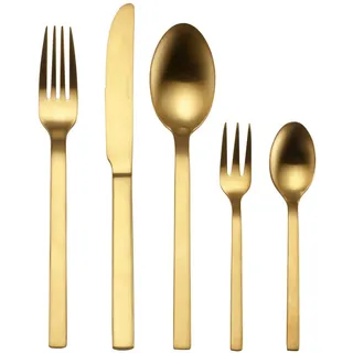 Echtwerk EW-BS-1150G Tafelbesteck Milos Edition, PVD Gold mattiert, 30-teilig, für 6 Personen, Edelstahl 18/10, Besteck Set, inkl. Aufbewahrungs-Kassette