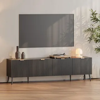 [en.casa] Fernsehschrank ‘Nand’ 180x35x51 cm Schwarz