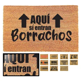 LucaHome Fußmatte für den Eingangsbereich, originelles und lustiges Design, aus natürlicher Kokosfaser, 33 x 60 cm, ideal für Außentüren, Flure und Hauseingänge