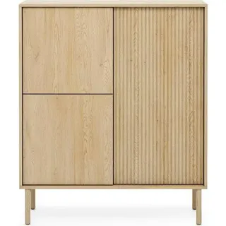 Hohe Kommode mit Türen TUSCUBIA - Cremona Eiche - Braun