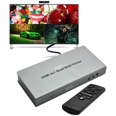 XOLORspace TW02 1080p HDMI 4x1 Quad Multi-Viewer Splitscreen mit 5 Anzeigemodi und Nahtloser Umschaltung
