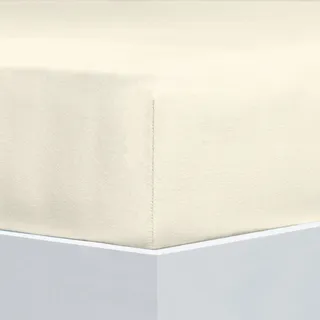 Bettlaken FLORELLA "Flausch-Flanell, 100% Baumwolle", beige (ivory), B:100cm L:200cm, Flanell, Obermaterial: 100% Baumwolle CO., Bettlaken, Bettlaken