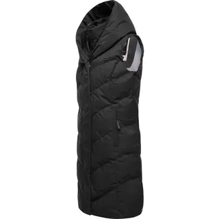 Ragwear Steppweste »Steppweste Natalka Vest«, (1 tlg.), stylische, gesteppte Winterweste mit gefütterter Kapuze, schwarz