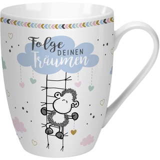 Sheepworld Tasse mit Spruch "Folge deinen Träumen" | Kaffeetasse, Porzellan, 30 cl | Sheepworld Lieblingstasse, Geschenk, Liebe, Freunde | 59611