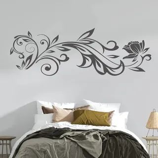 tjapalo® vr8 Schlafzimmer Wandtattoo Blumenranken Dekoration Wandaufkleber Ranke Wandtattoo Wohnzimmer pflanzen Wandtattoo pflanzen, Farbe: kupfer, Größe: B120xH45cm