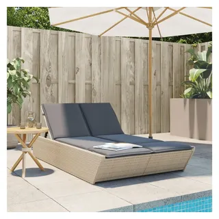 vidaXL Doppel-Sonnenliege 118 x 200 x 50,5 cm Beige