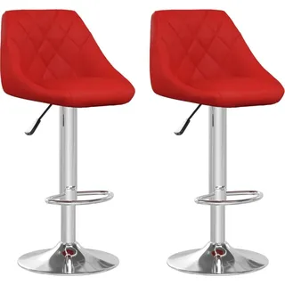vidaXL Barhocker 2 Stk. Weinrot Kunstleder - Rot