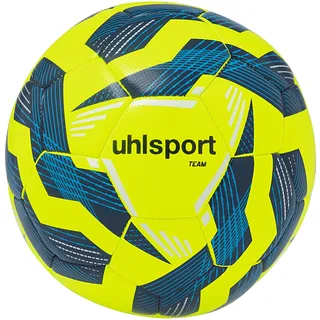 Uhlsport Fußball Team-Fußbälle - langlebige Trainingsbälle für das Mannschaftstraining - Fußball für Kinder und Erwachene, Größe 3, Größe 4 und Größe 5, Fluo gelb/Marine/weiß