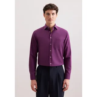 Businesshemd SEIDENSTICKER "Schwarze Rose", Herren, Gr. M39, normale Ärmellängen, lila, 100% Baumwolle, unifarben, regular fit, 2-Knopf-Manschette, Hemden Businesshemd, Regular 1/1 Kentkragen Uni