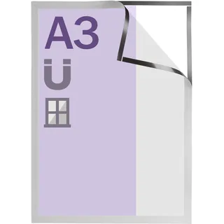 Magnetrahmen A3 Window Frame silber, Hart-PVC