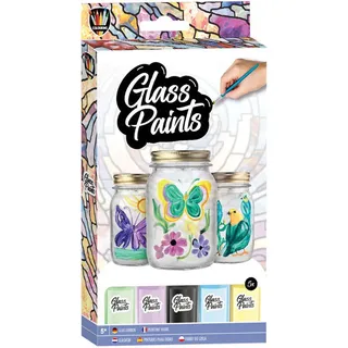 Kreative Bastelgruppenglasfarbe mit Pinsel, 5x22ml