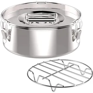 Wisyurt Flanpfanne Flaneraform Edelstahl Silber Flanform mit Deckel - Flan Maker für 6 Liter Topf