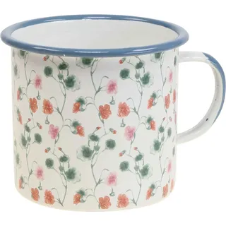 Pflanztasse Emaille Deko Vintage Blumen Ø11cm