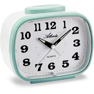 Atlanta Glockenwecker laut Klingel Alarm Crescendo Snooze Licht Analog Quarz - 2172/6 (Grün)