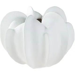Gilde "Vase Coquille weiß H. 20 cm", Blumenvase, Dekovase, Muscheloptik, maritim, modern, Geschenkartikel,